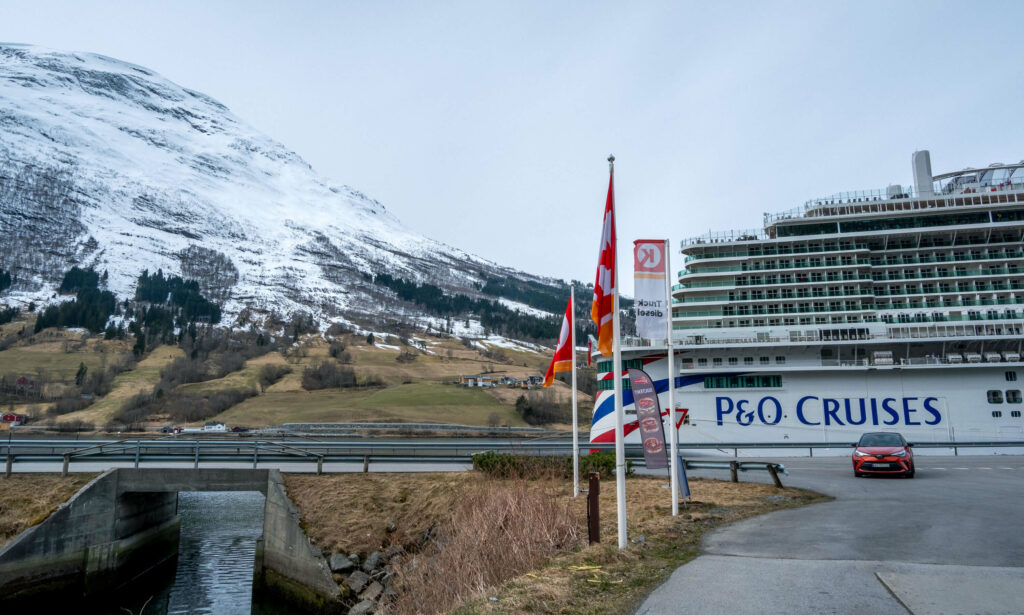 P&O Cruises' Iona ship in Olden, Norway