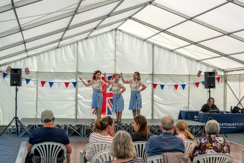 The Bailey Dolls performing at Bletchley Park over the jubilee weekend