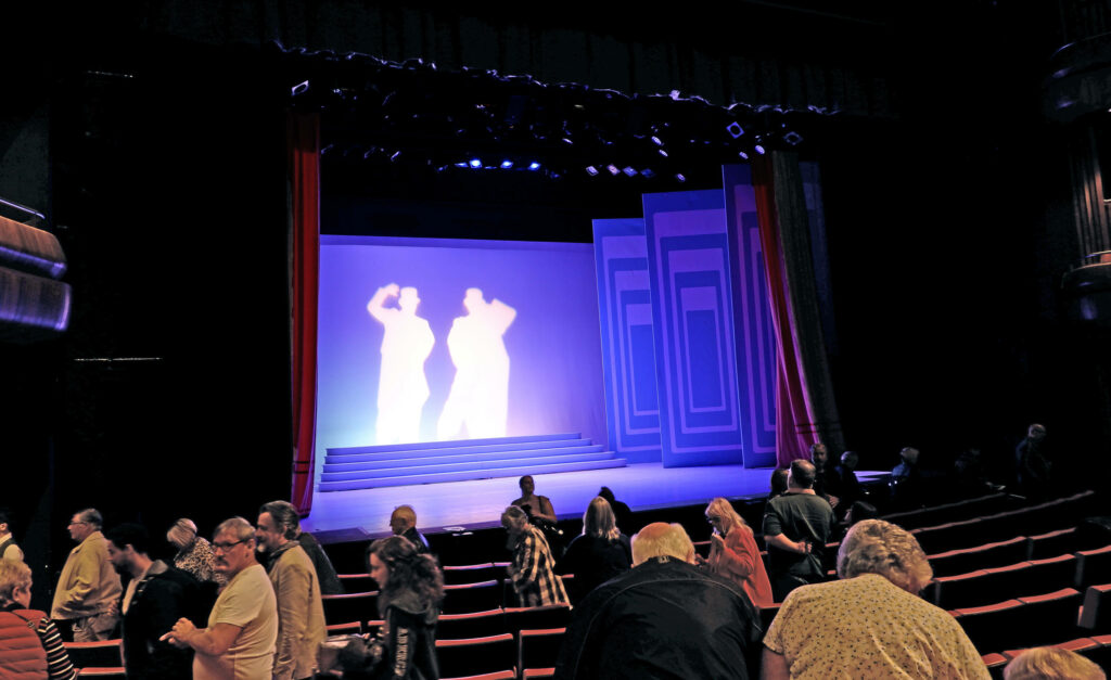 The stage for The Play What I Wrote at The Marlowe Theatre, Canterbury