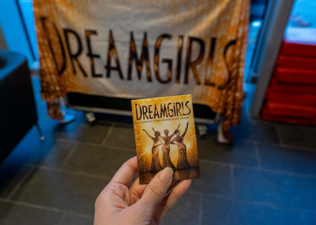 Dreamgirls magnet in The Marlowe Theatre lobby, Canterbury