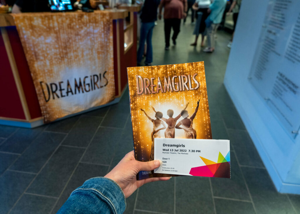Dreamgirls programme and ticket at The Marlowe Theatre, Canterbury