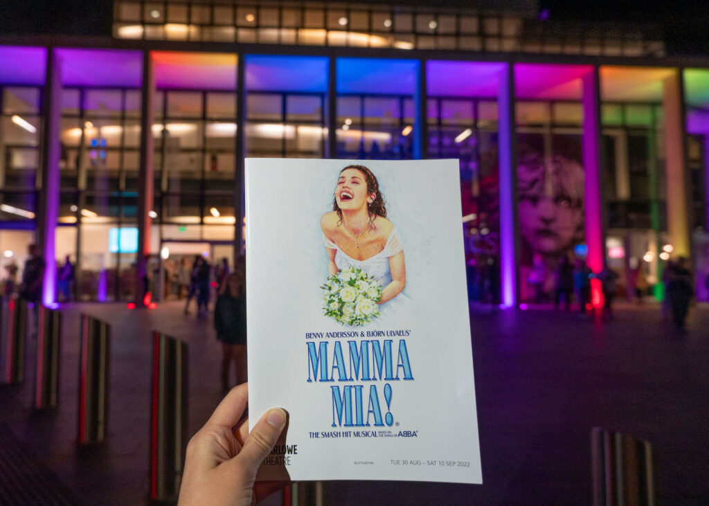 Mamma Mia! the Musical programme outside The Marlowe Theatre