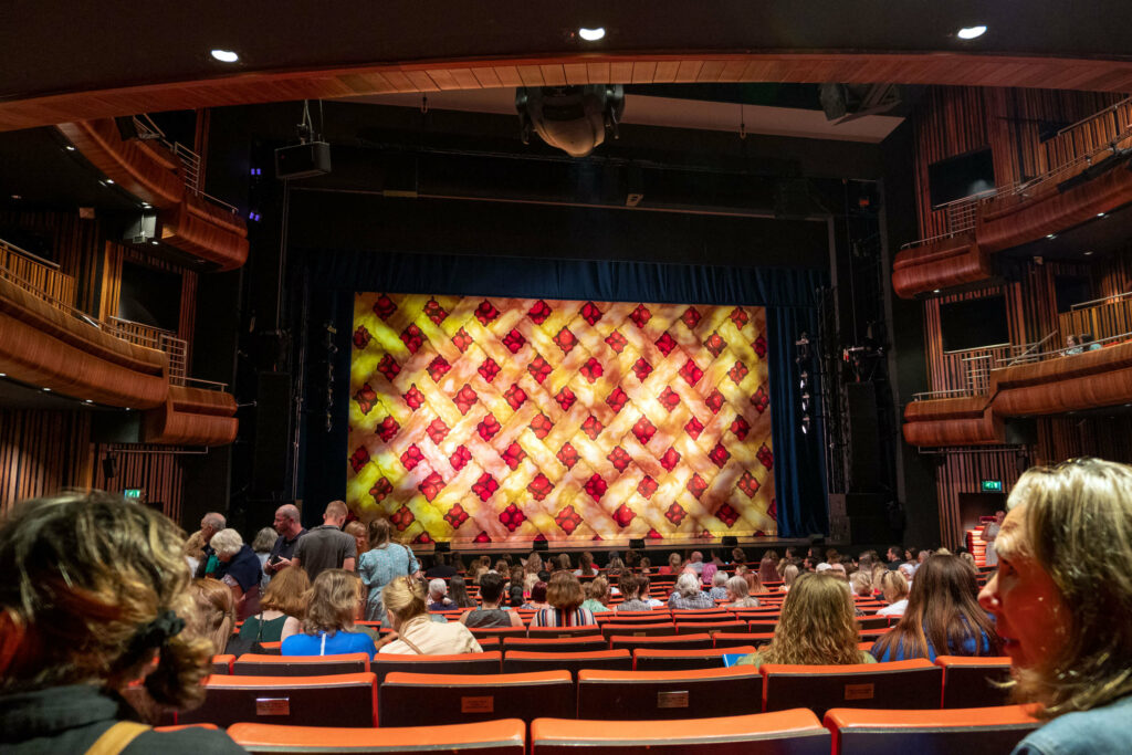 Pie-themed curtain for Waitress the Musical