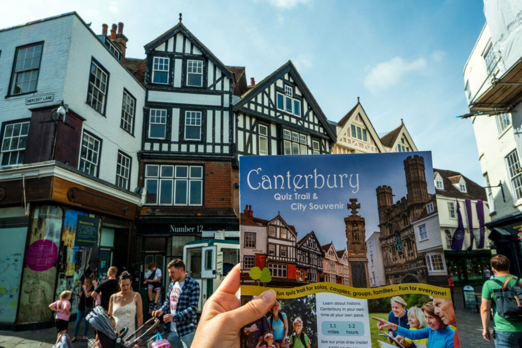 Starting the Canterbury quiz trail at the Butter Market