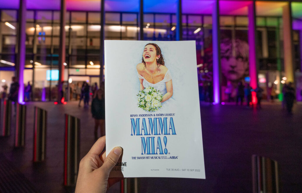 Mamma Mia! the Musical programme outside The Marlowe Theatre