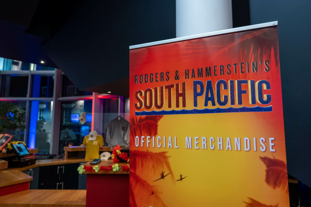 South Pacific merchandise stand at The Marlowe Theatre, Canterbury
