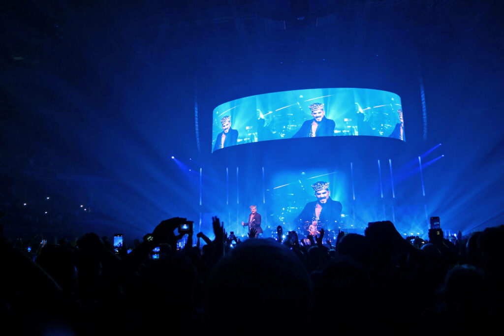 Adam Lambert performing at the WiZink Center in Madrid, Spain