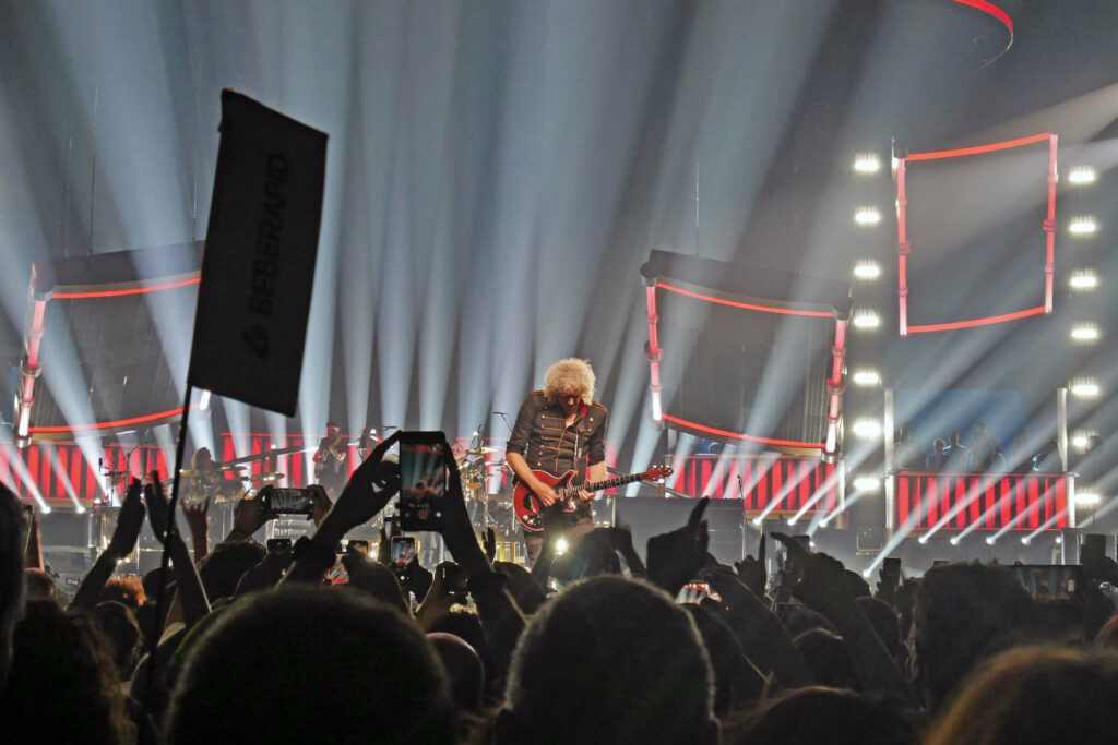 Brian May performing at the WiZink Center in Madrid, Spain