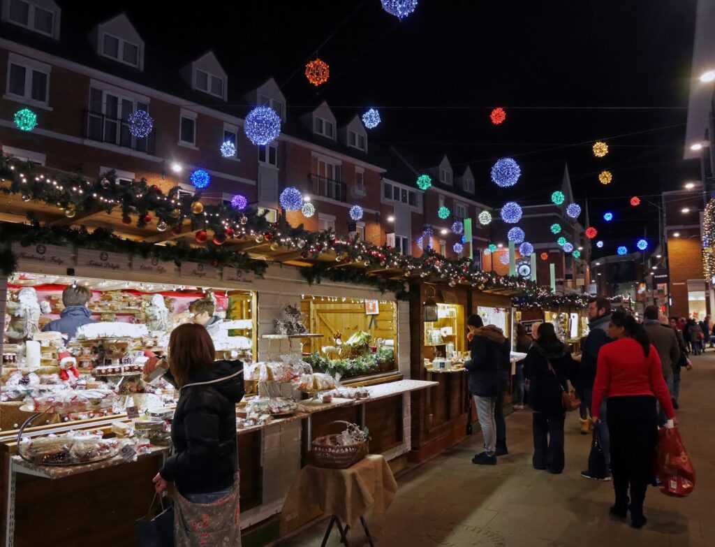 Stalls at the 2016 Canterbury Christmas Market