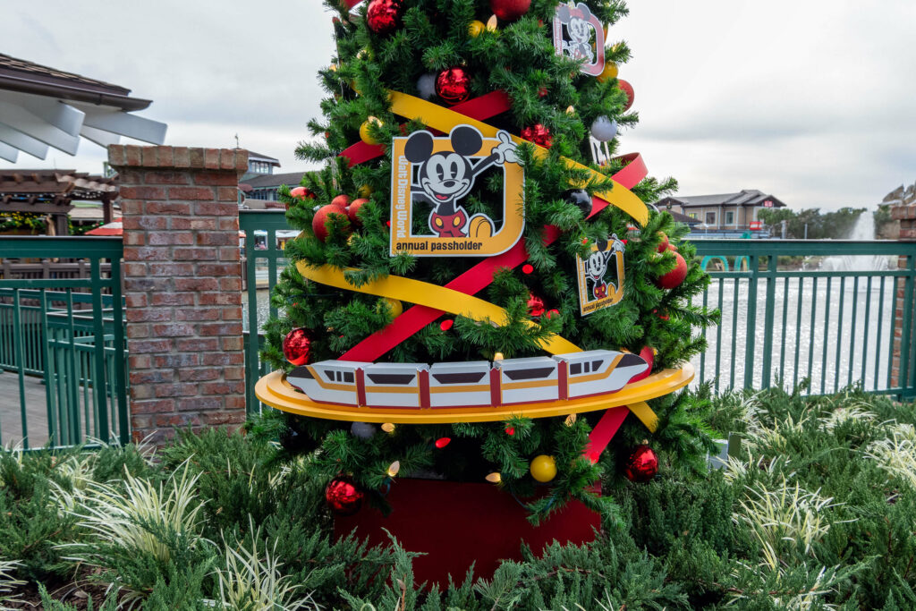 The annual passholder Christmas tree at Disney Springs, Walt Disney World