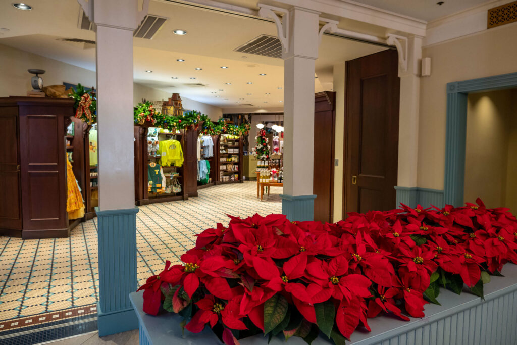 Christmas displays in the Port Orleans Resort - Riverside lobby, Walt Disney World