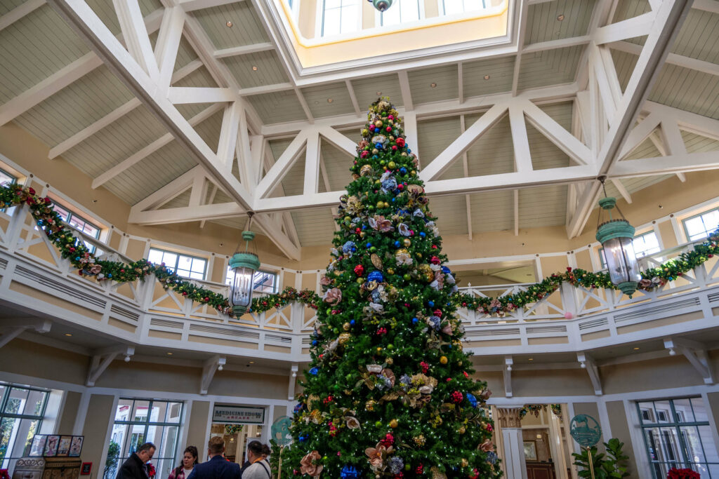 Christmas tree in the lobby at Port Orleans Resort - Riverside, Walt Disney World