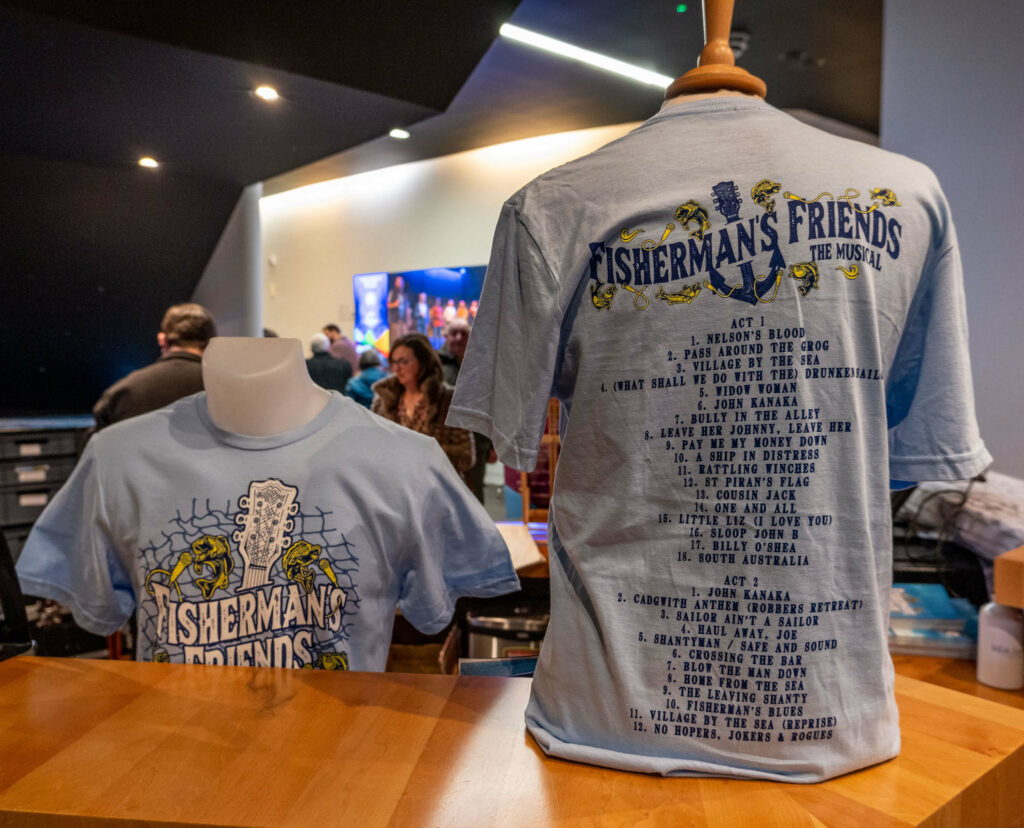Fisherman's Friends the Musical souvenir t-shirt featuring the show's setlist