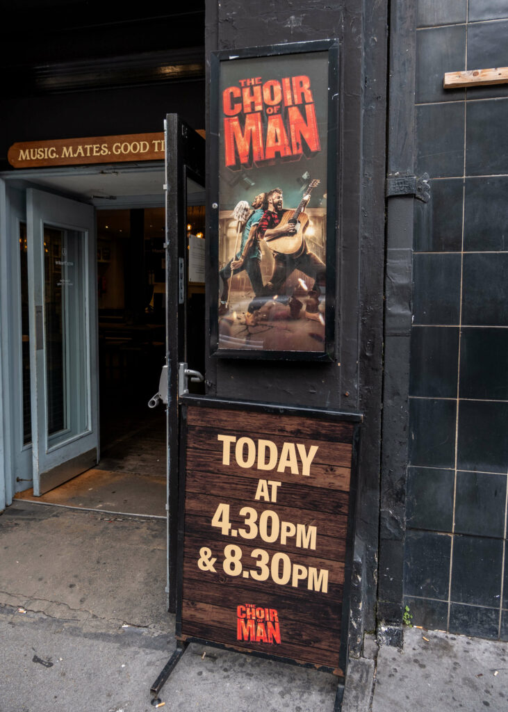 The Choir of Man performance times at The Arts Theatre in London