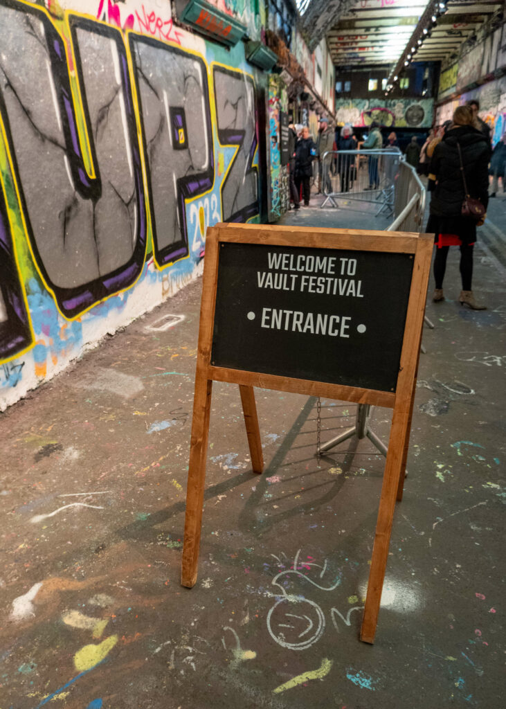 VAULT Festival entrance sign, London