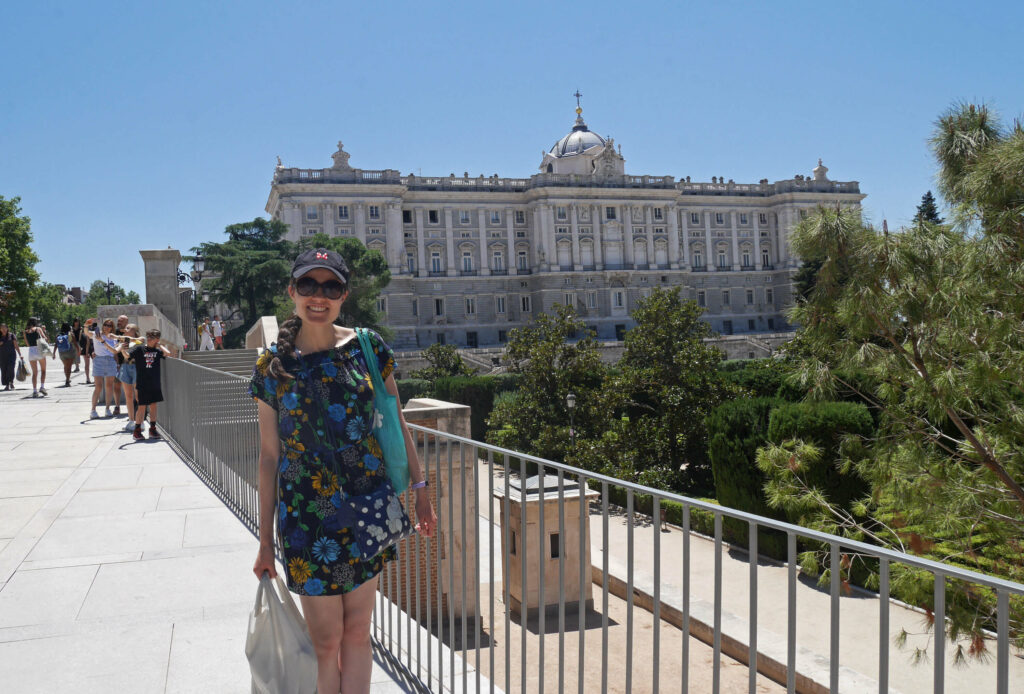 Kat Masterson near the Royal Palace in Madrid, Spain