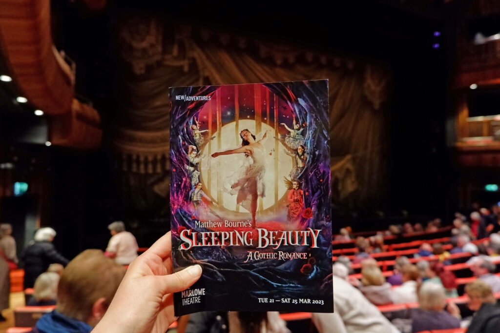 Matthew Bourne's Sleeping Beauty programme in The Marlowe Theatre auditorium, Canterbury