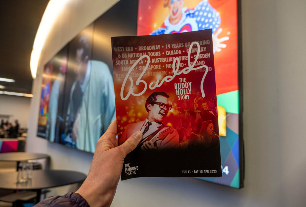 Buddy: The Buddy Holly Story show programme at The Marlowe Theatre, Canterbury