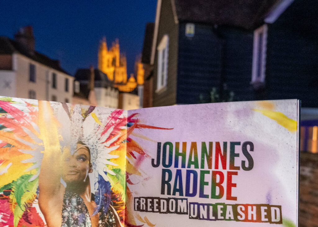 Johannes Radebe: Freedom Unleashed programme in front of Canterbury Cathedral