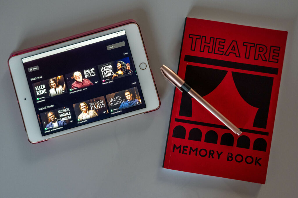 Video series within A Spotlight On: a theatre-themed video streaming service, displayed on Kat Masterson's iPad