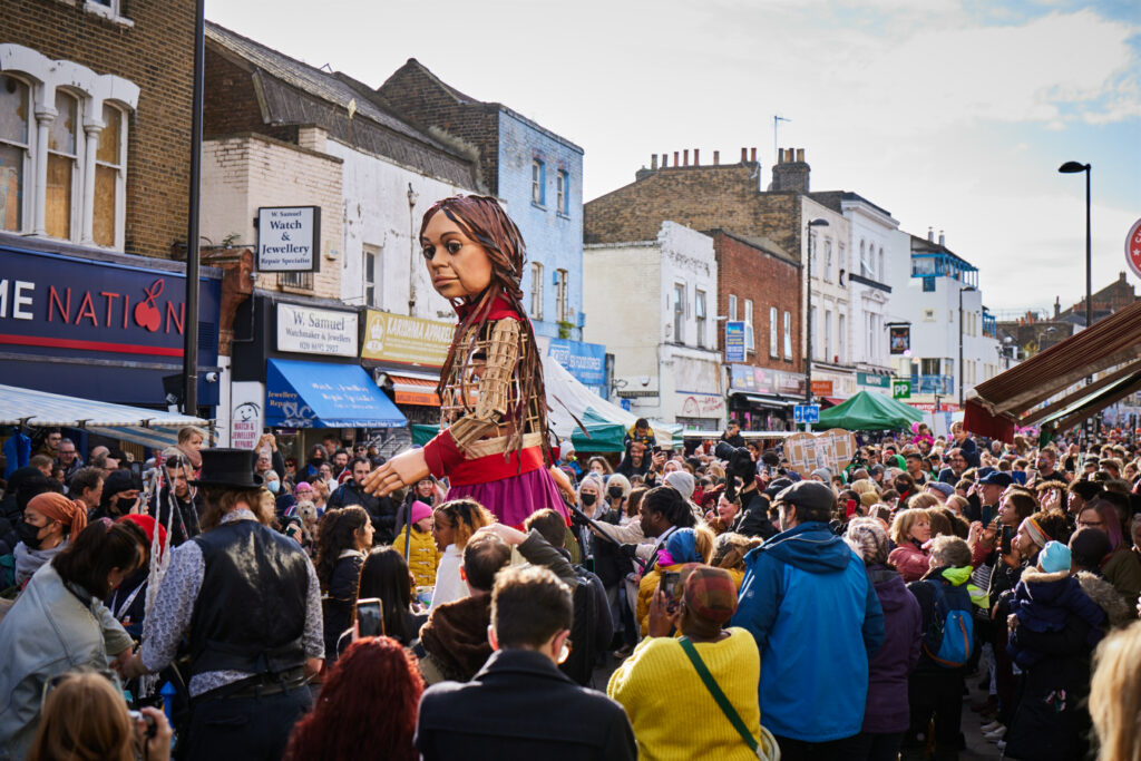 Little Amal in Lewisham, 2021