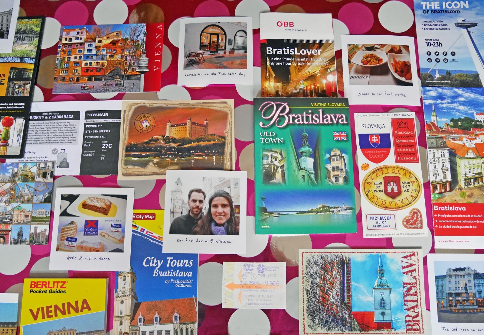 Photos, postcards, leaflets and stickers from Bratislava, Slovakia