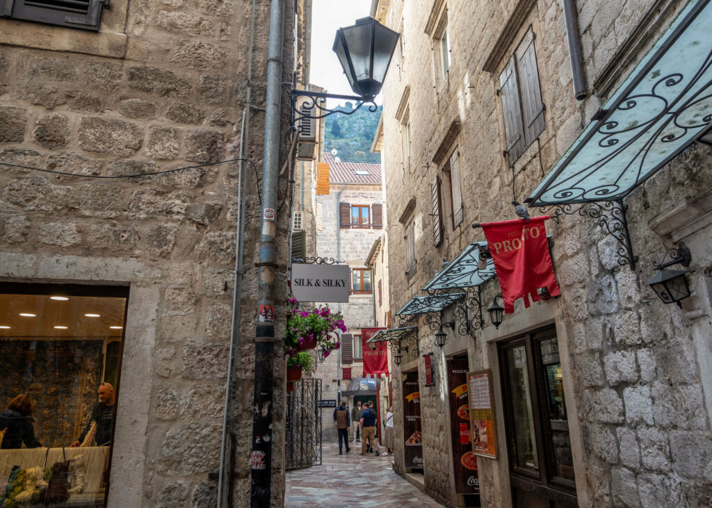 Streets of Kotor old town, Montenegro