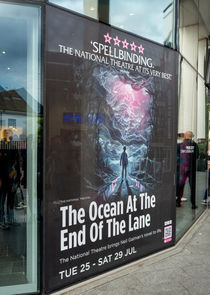 The Ocean at the End of the Lane poster outside The Marlowe Theatre, Canterbury