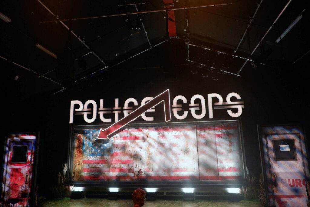 Police Cops: The Musical stage at Southwark Playhouse Borough