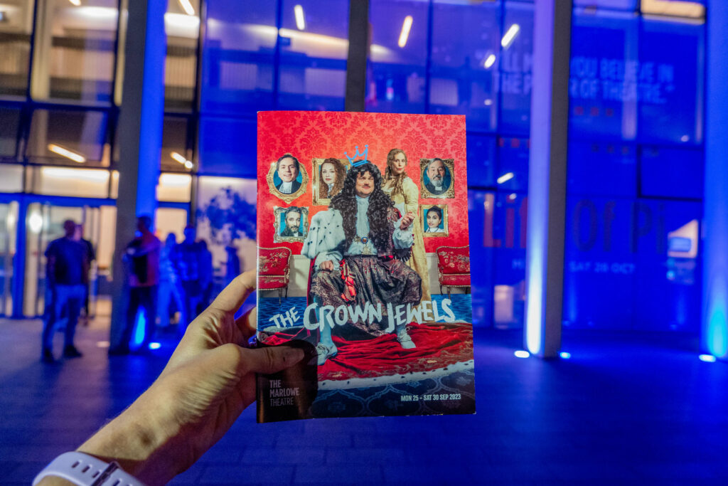 The Crown Jewels programme in front of The Marlowe Theatre in Canterbury, Kent