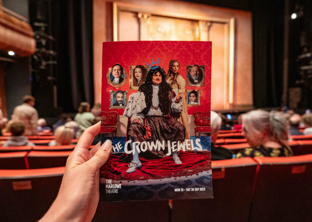 The Crown Jewels programme in front of The Marlowe Theatre stage in Canterbury, Kent