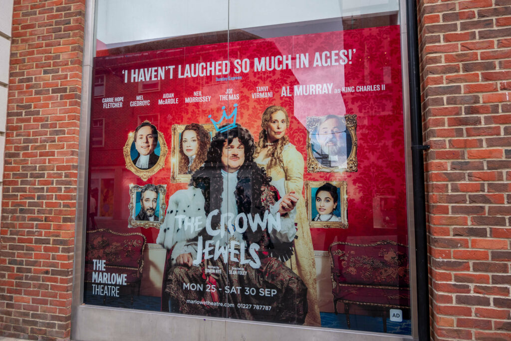 The Crown Jewels promotional poster in Canterbury City Centre