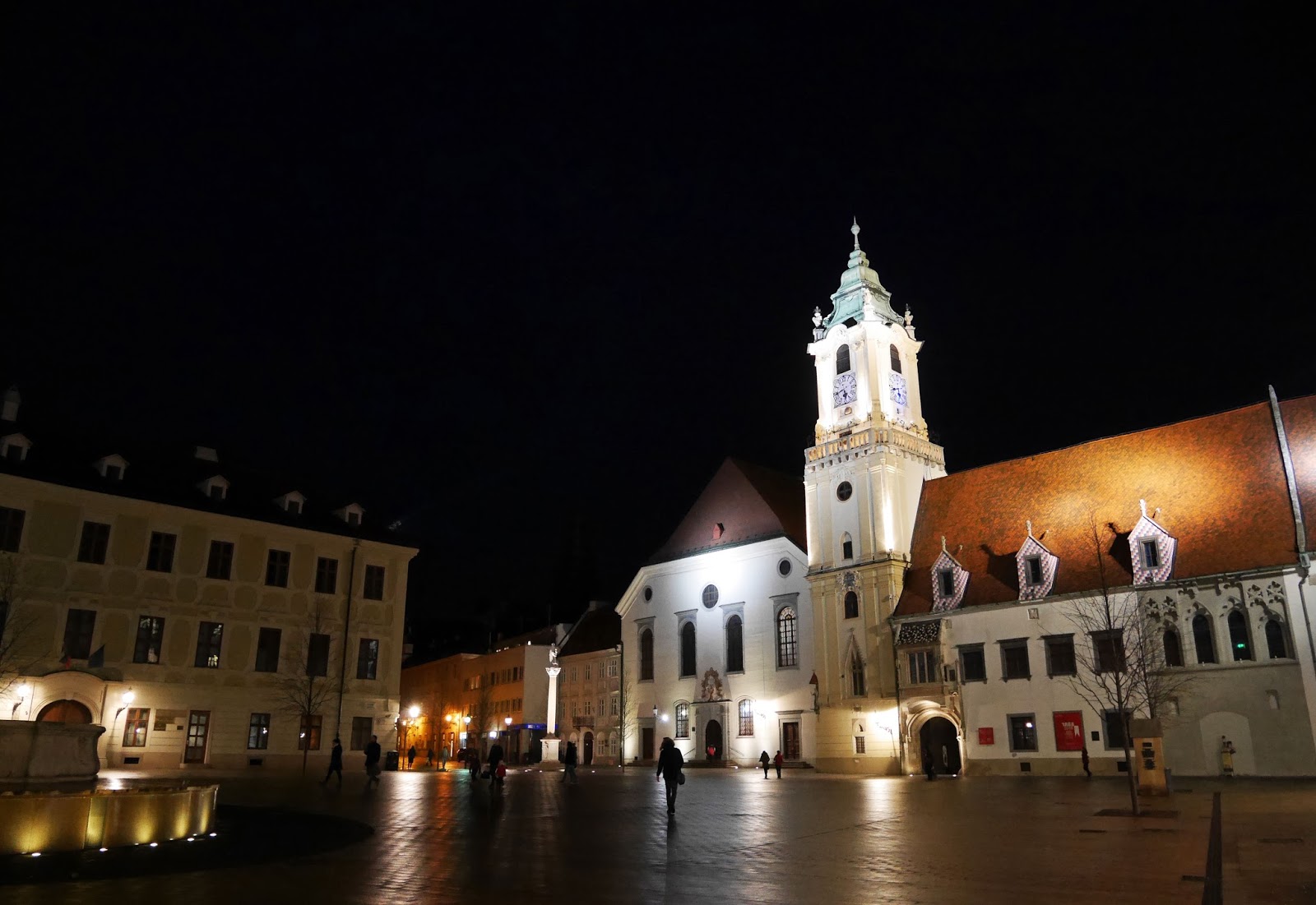 Bratislava's Old Town Hall at night