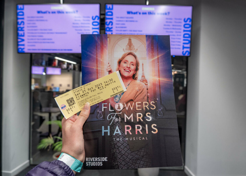 Flowers For Mrs Harris ticket and programme at Riverside Studios, London