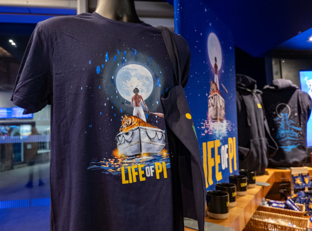Merchandise for the Life of Pi UK and Ireland tour at The Marlowe Theatre, Canterbury