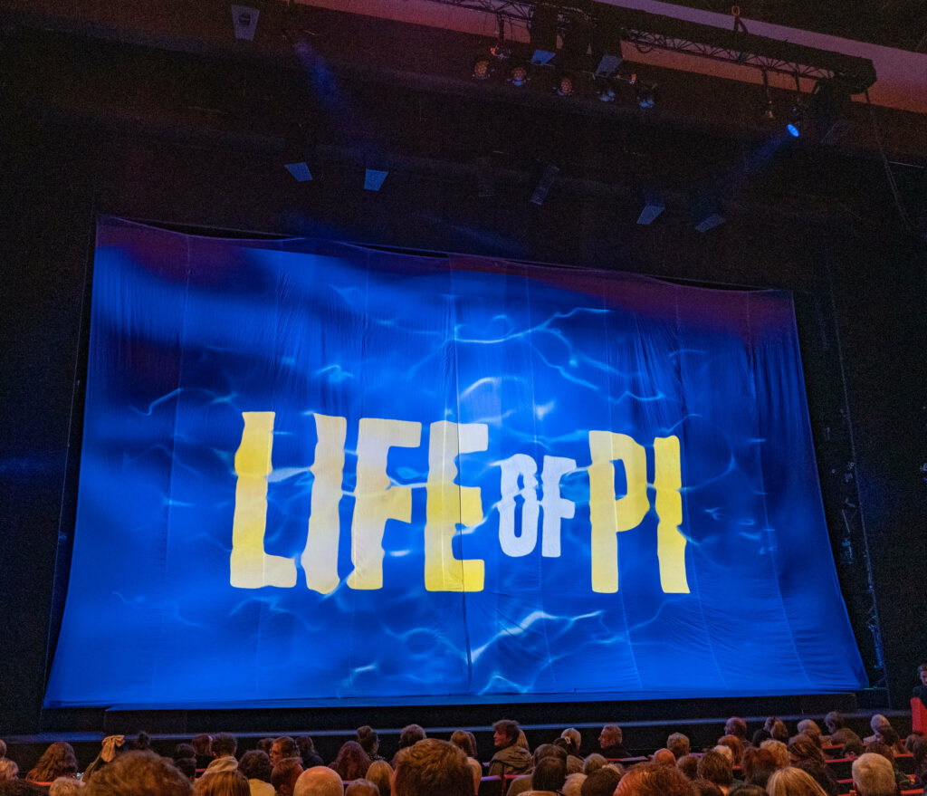 The curtain for Life of Pi at The Marlowe Theatre, Canterbury