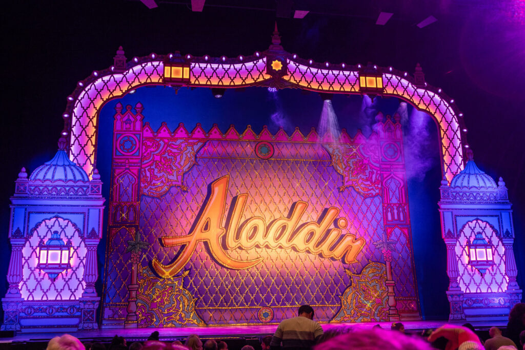Curtain for Aladdin at The Marlowe Theatre, Canterbury