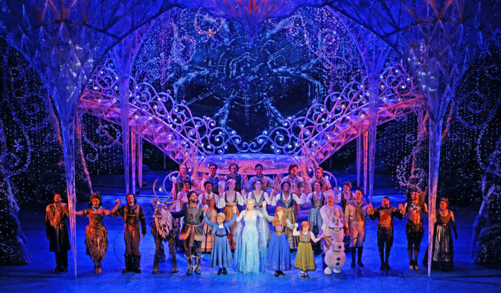 Curtain call for Frozen the Musical at the Theatre Royal Drury Lane, London