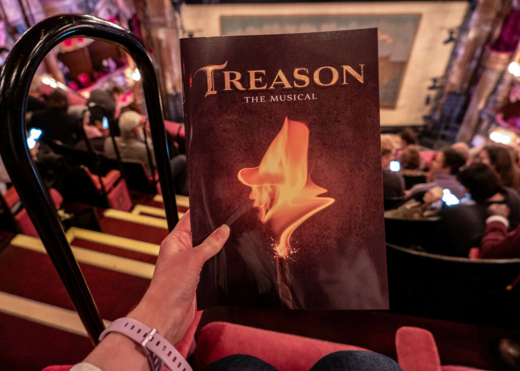 Treason the Musical programme inside the London Palladium