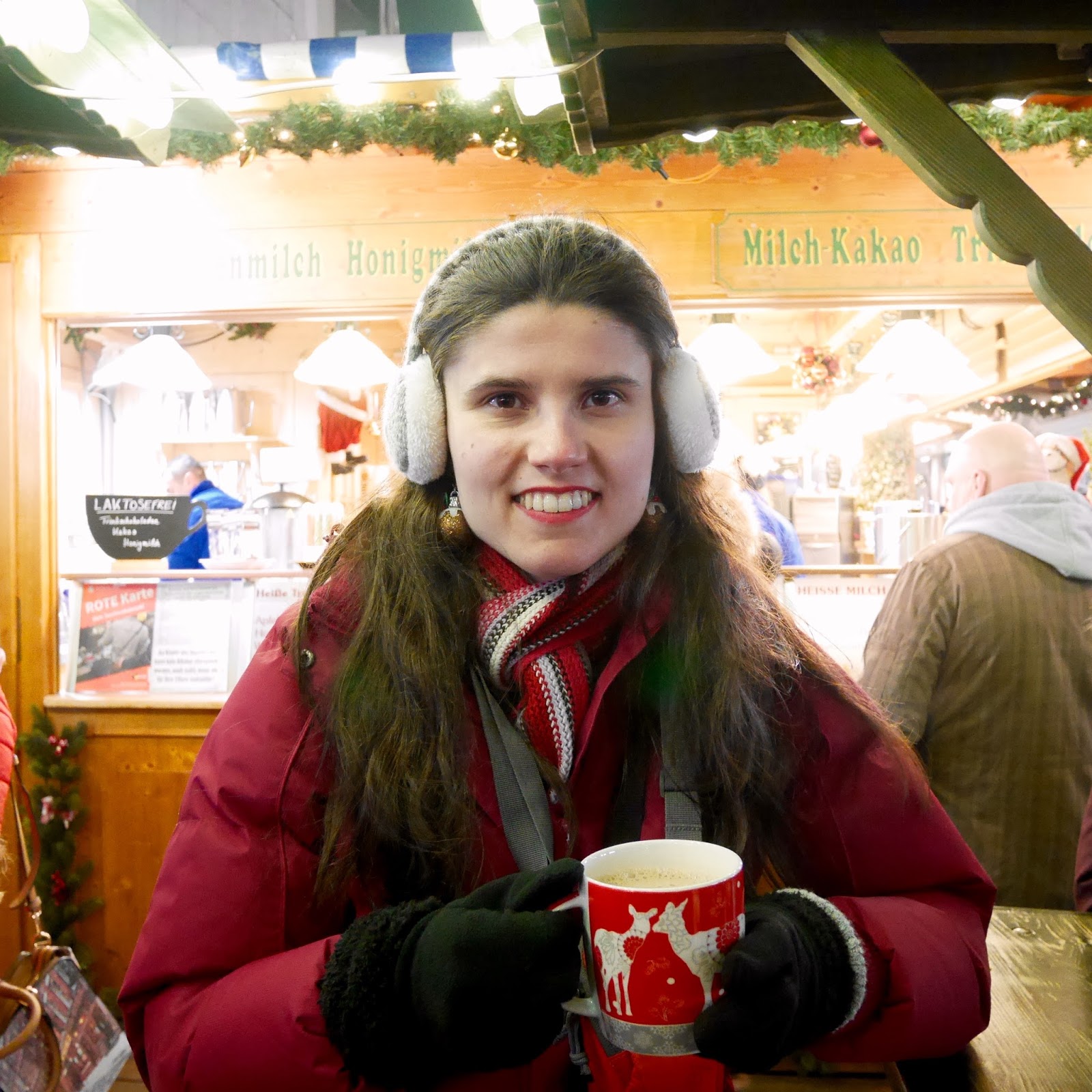 Drinking hot chocolate at the Munich Christmas Markets