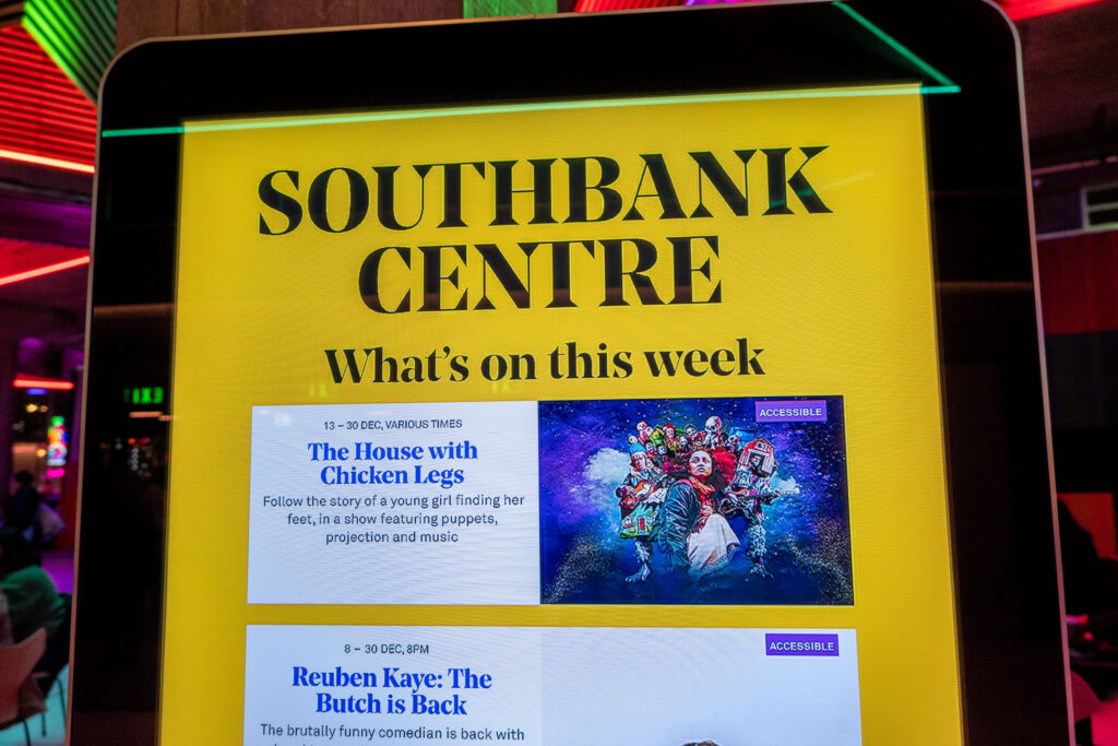 What's on poster at the Southbank Centre featuring The House with Chicken Legs