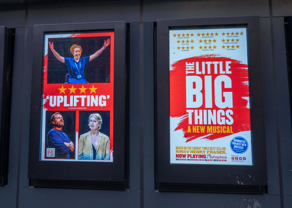 The Little Big Things musical posters outside @sohoplace, London
