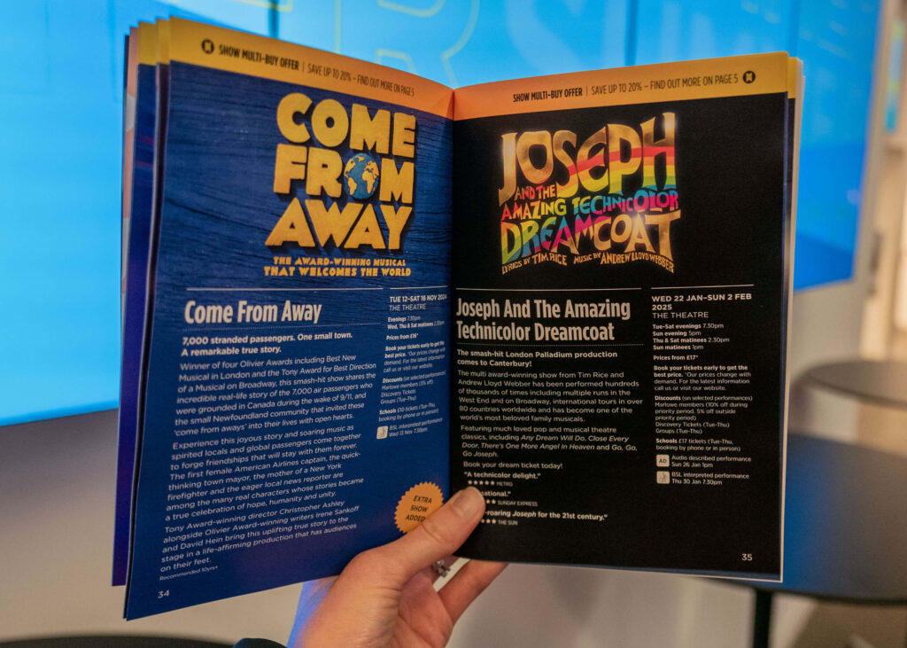 Come From Away and Joseph And The Amazing Technicolor Dreamcoat in the Marlowe Theatre's Summer Season Brochure