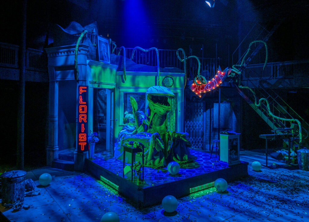 Audrey II puppet in Little Shop of Horrors at the New Wolsey Theatre, Ipswich