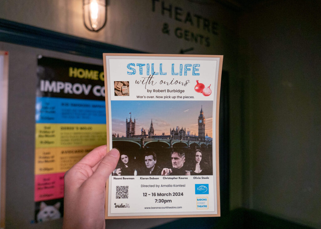 Still Life With Onions leaflet at Barons Court Theatre, London