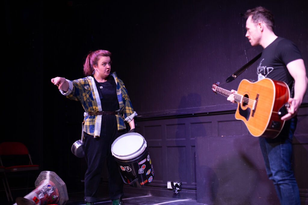 Charlie (Evie Joy Wright) and Jamie (Ollie West) in Street Songs: A Busker’s Tale