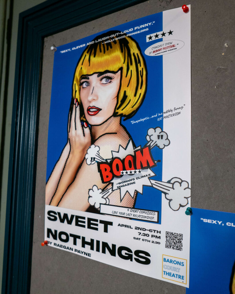 Sweet Nothings poster at Barons Court Theatre, London