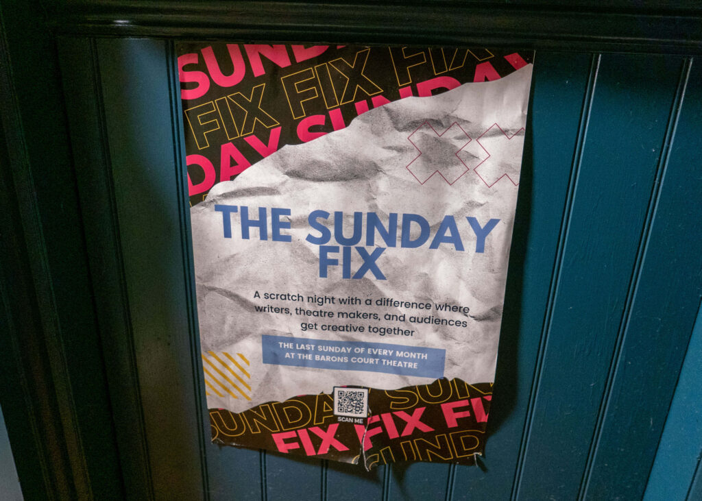 The Sunday Fix poster at Barons Court Theatre, London