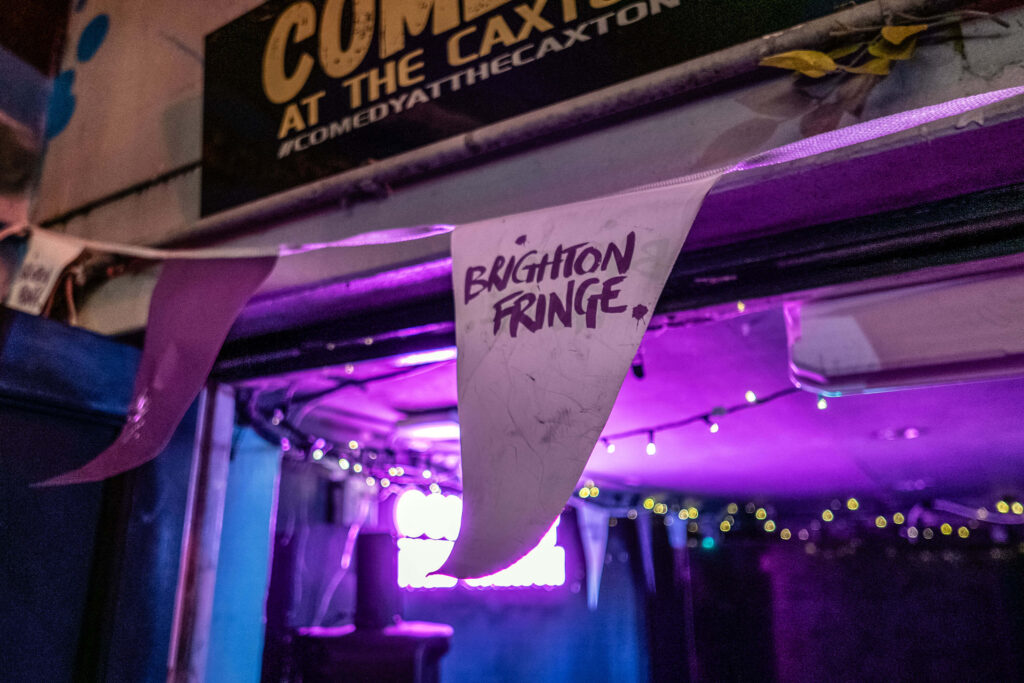 Brighton Fringe bunting at The Caxton Arms venue