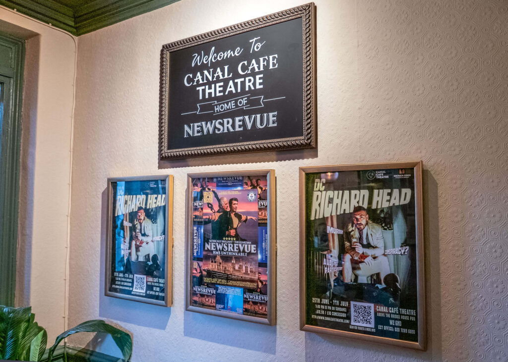 DC Richard Head poster inside the Canal Cafe Theatre, London